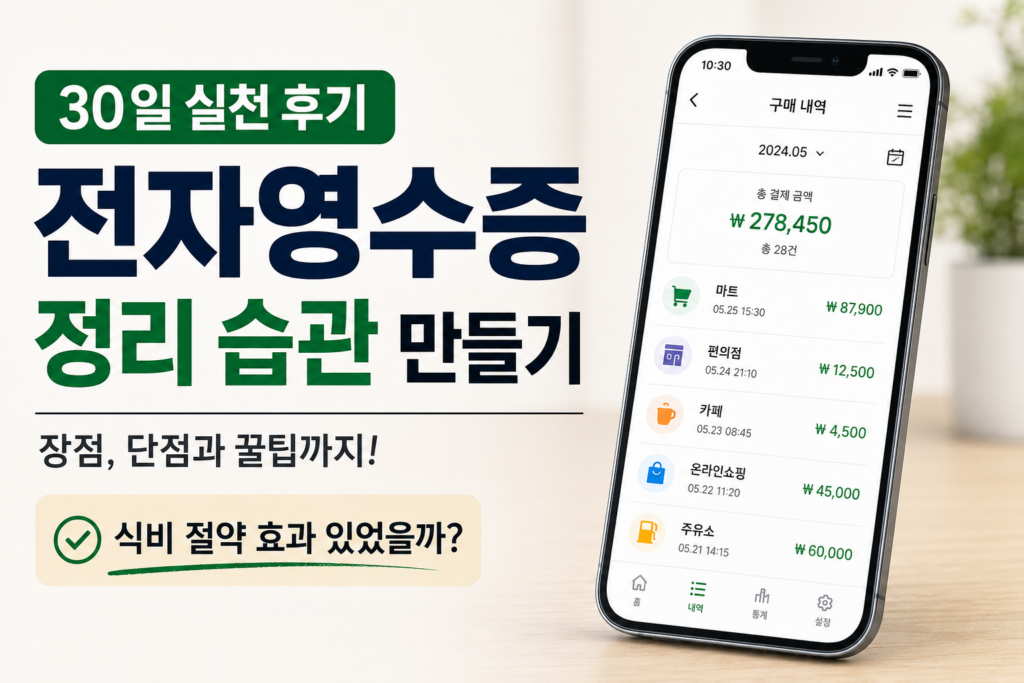 전자영수증 정리습관의 이득을 보여주는 인포그래픽
